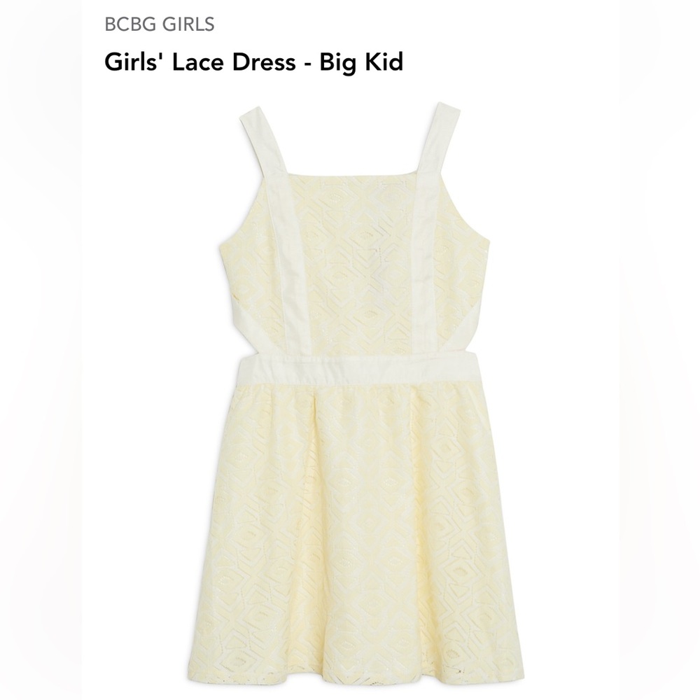 NWT BCBGirls cream and yellow cut out sun dress, Size 14